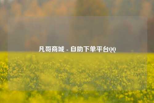 凡哥商城 - 自助下单平台QQ
