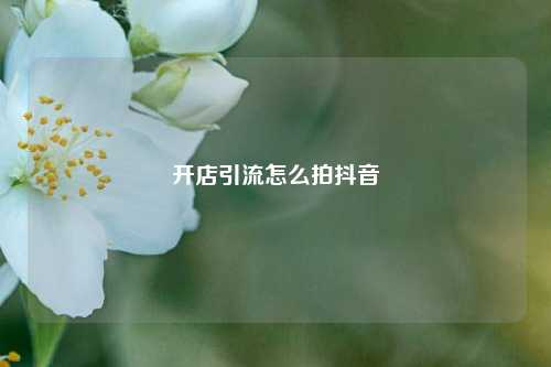 开店引流怎么拍抖音